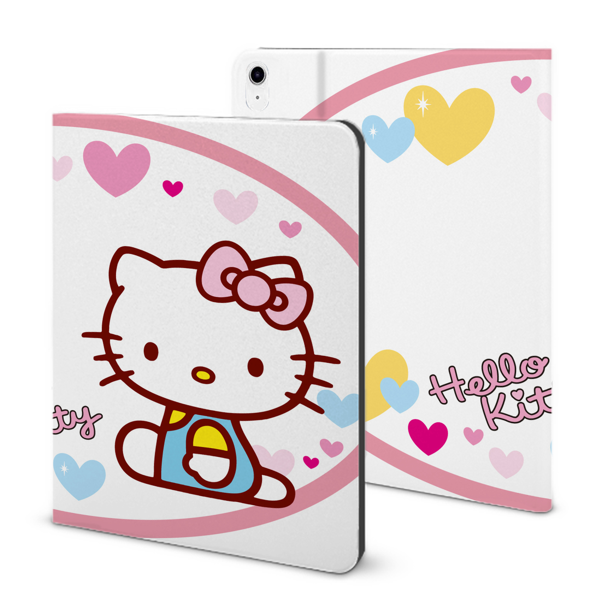 （画像用） Hello Kitty ハローキティ IPad ケース ブック型 PUレザー TPU 耐衝撃 軽量 薄型 ペン収納なし 全面保護 IPad 各モデル対応